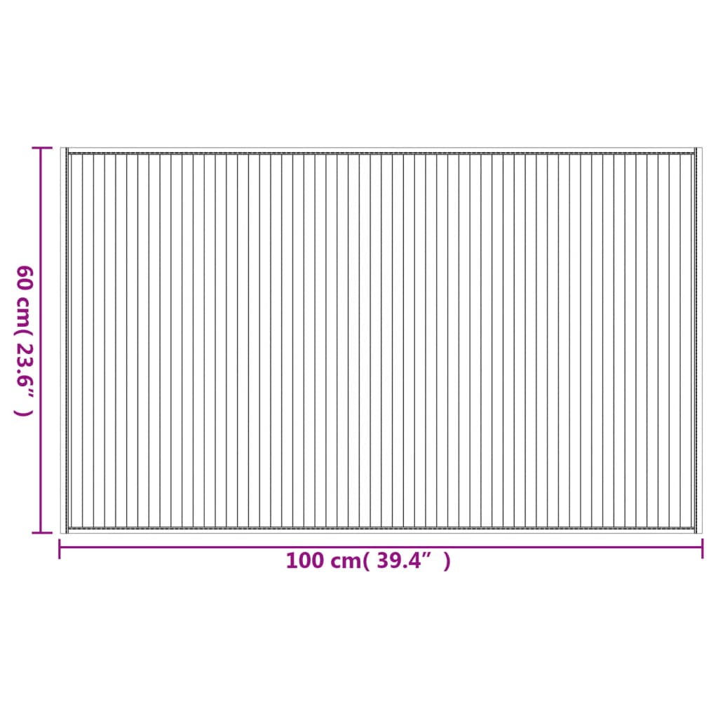 vidaXL Rug Rectangular Black 60x100 cm Bamboo