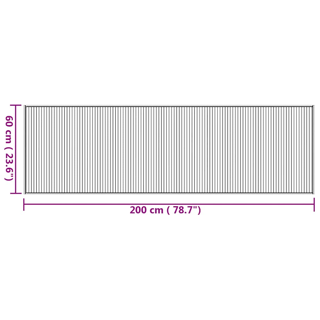 vidaXL Rug Rectangular Natural 60x200 cm Bamboo