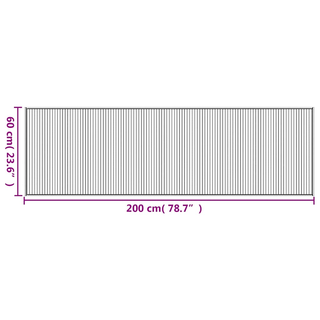 vidaXL Rug Rectangular Brown60x200 cm Bamboo