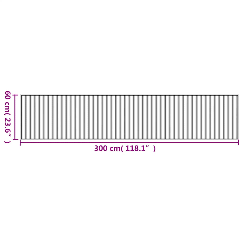 vidaXL Rug Rectangular Brown 60x300 cm Bamboo