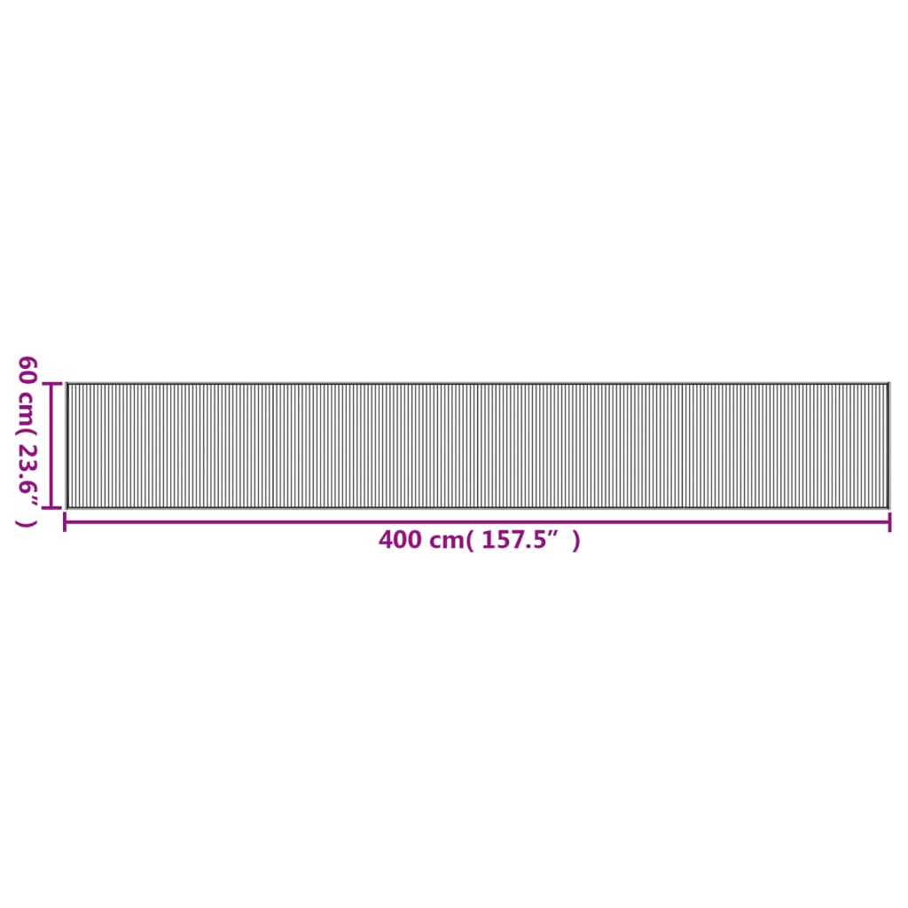 vidaXL Rug Rectangular Light Natural 60x400 cm Bamboo