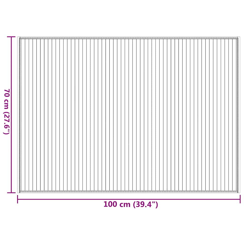 vidaXL Rug Rectangular Brown70x100 cm Bamboo