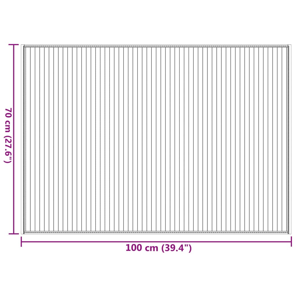 vidaXL Rug Rectangular Dark Brown 70x100 cm Bamboo