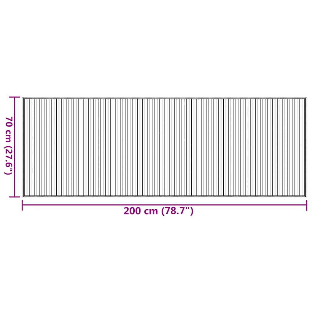 vidaXL Rug Rectangular Black 70x200 cm Bamboo