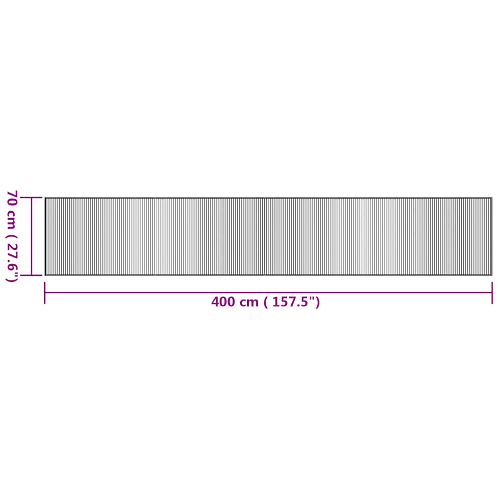 vidaXL Rug Rectangular Natural 70x400 cm Bamboo