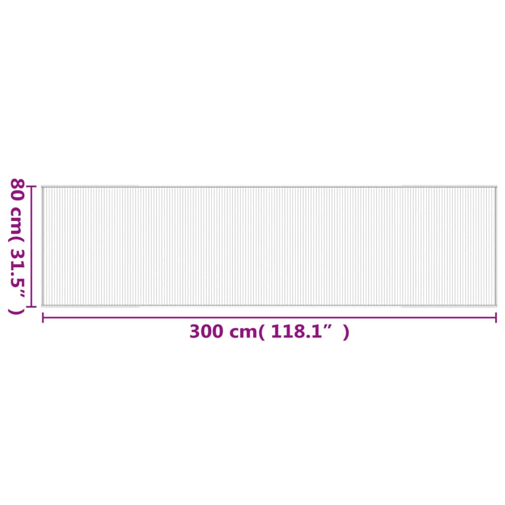 vidaXL Rug Rectangular Dark Brown 80x300 cm Bamboo