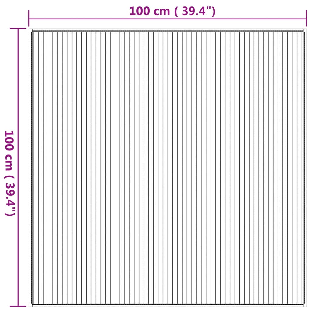 vidaXL Rug Square Natural100x100 cm Bamboo