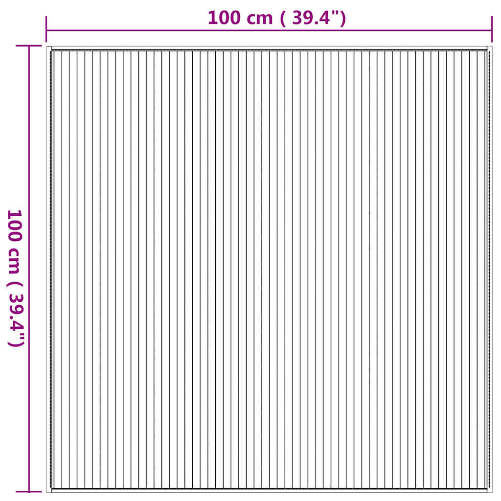 vidaXL Rug Square Natural 100x100 cm Bamboo