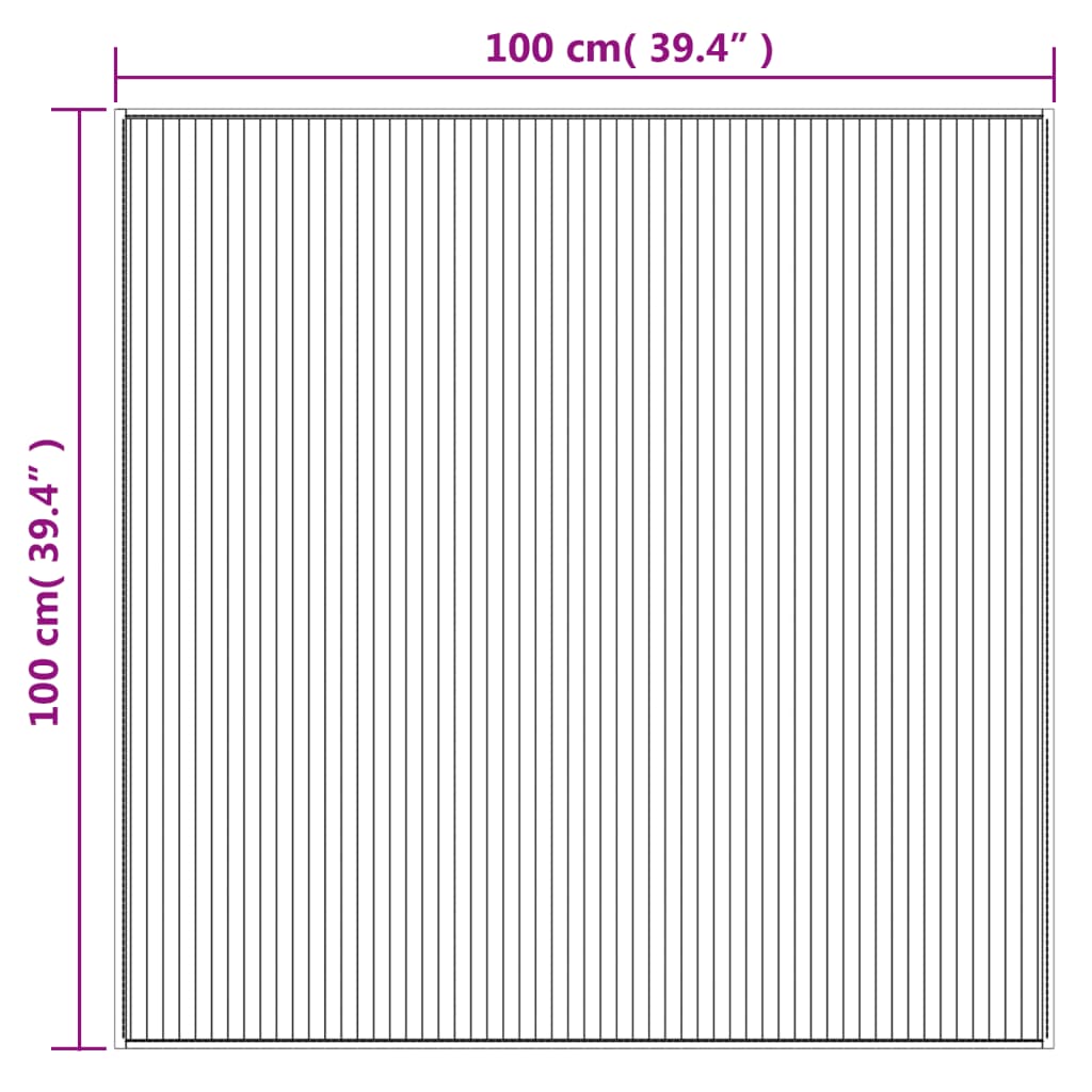 vidaXL Rug Square Light Natural 100x100 cm Bamboo