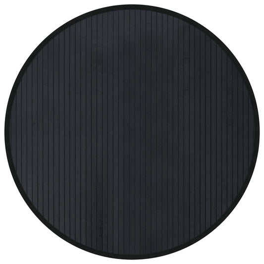 vidaXL Rug Round Black 80 cm Bamboo