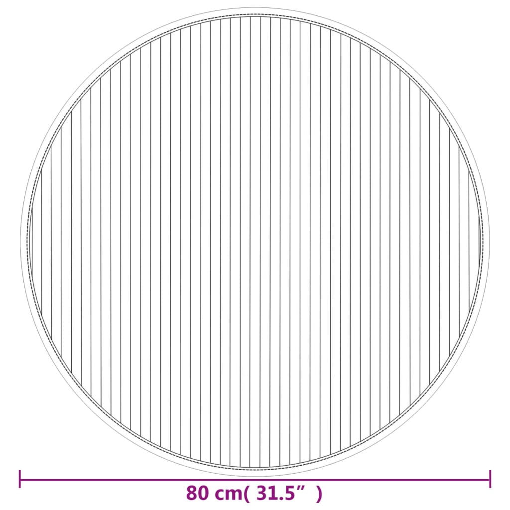 vidaXL Rug Round Black 80 cm Bamboo