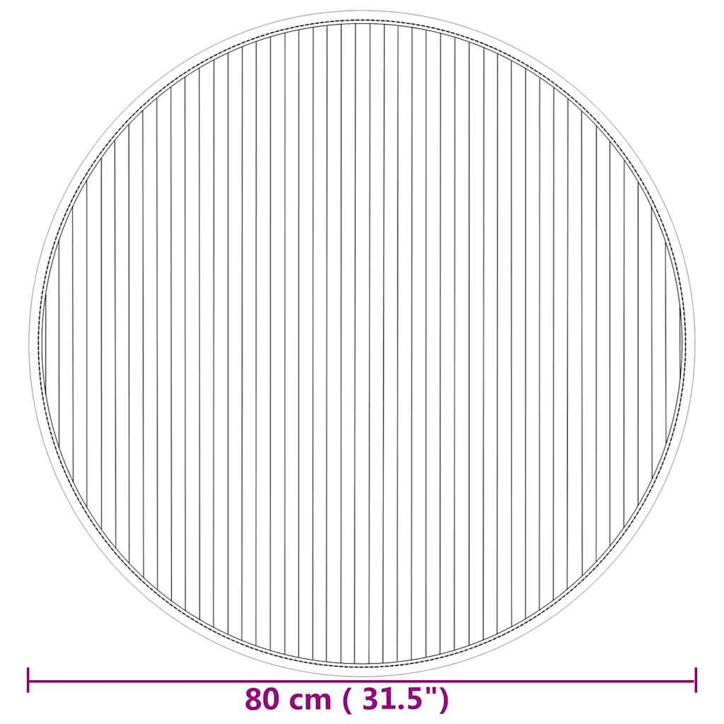 vidaXL Rug Round Natural 80 cm Bamboo