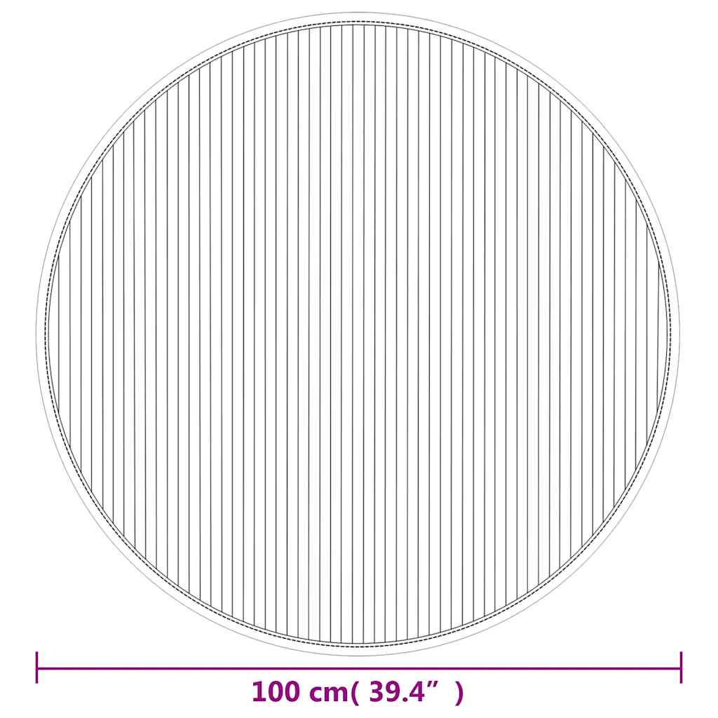 vidaXL Rug Round Brown100 cm Bamboo