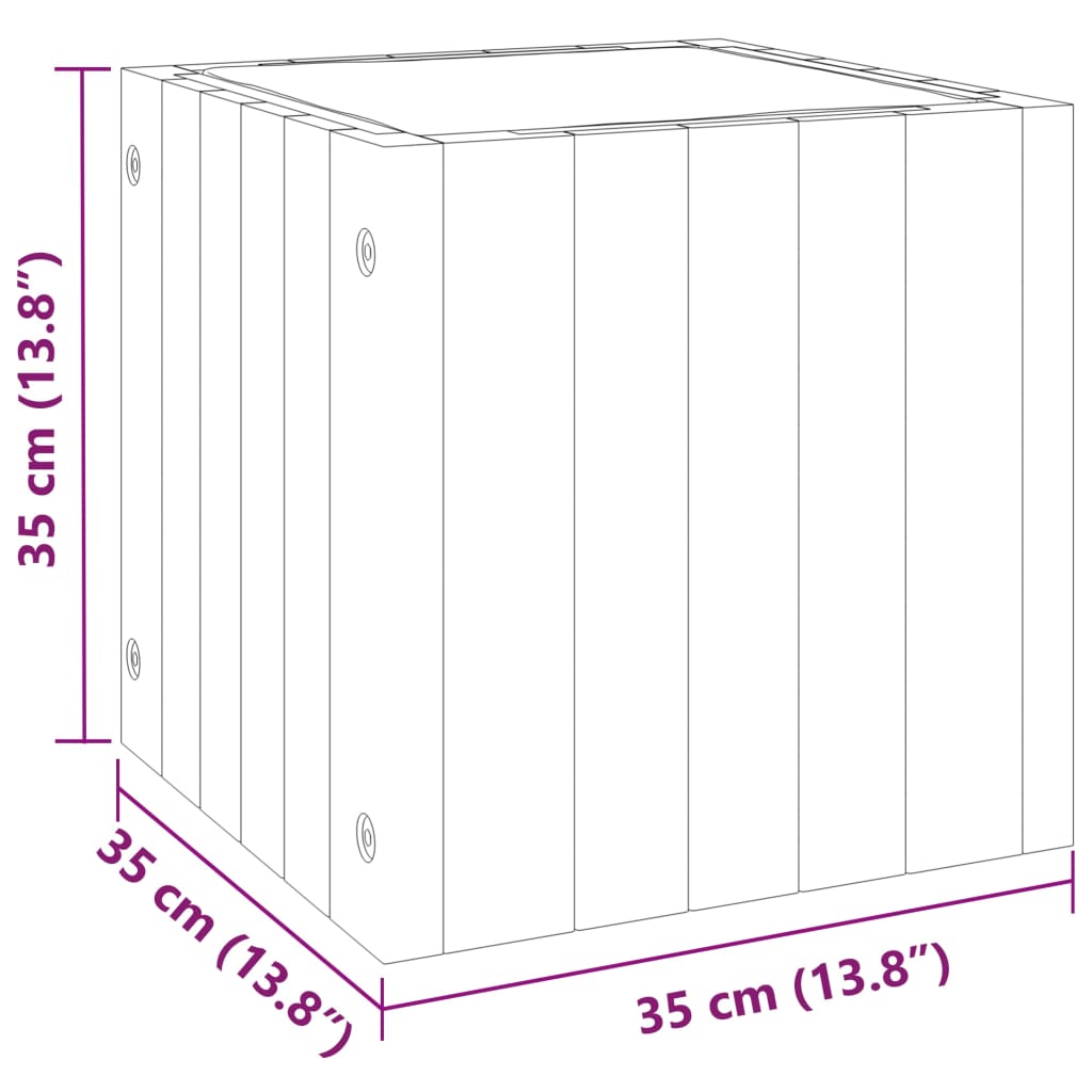 vidaXL Garden Planter 35x35x35 cm Solid Wood Acacia