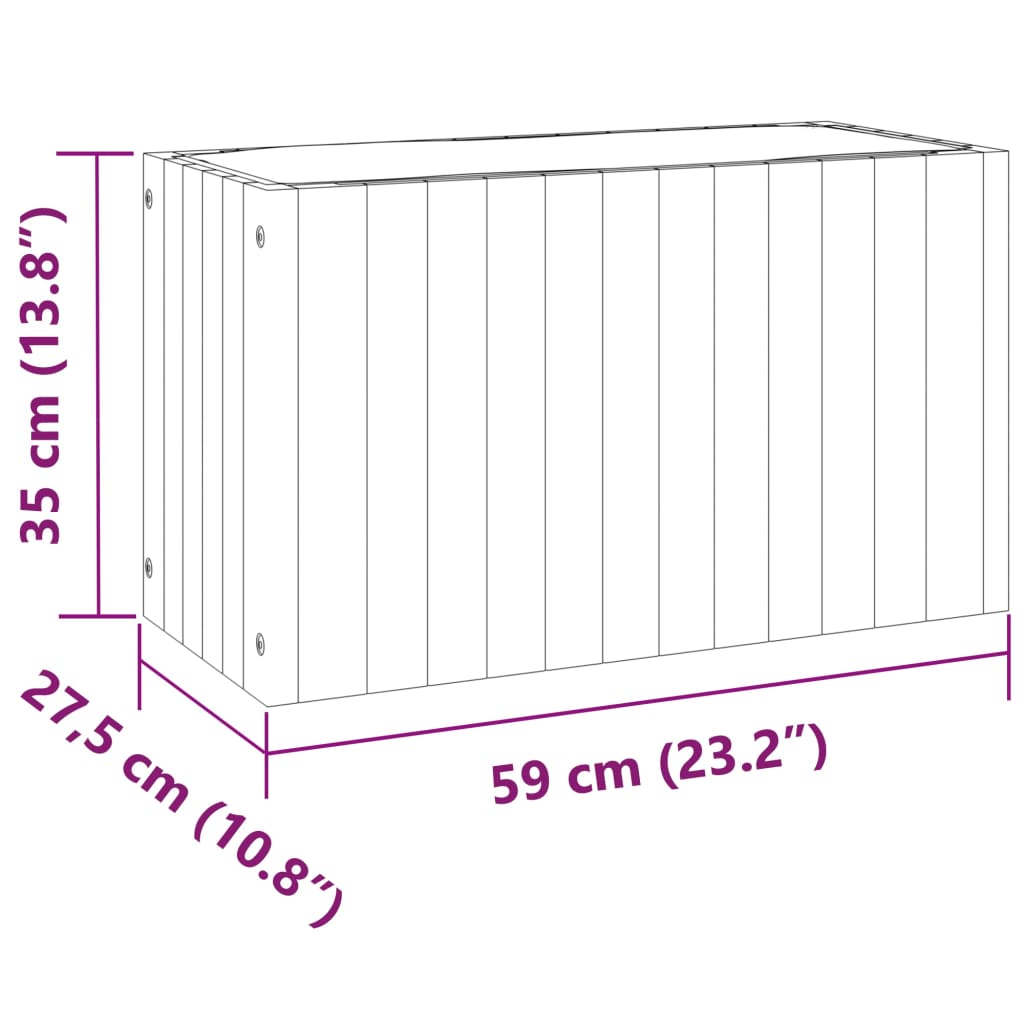 vidaXL Garden Planter 59x27,5x35 cm Solid Wood Acacia