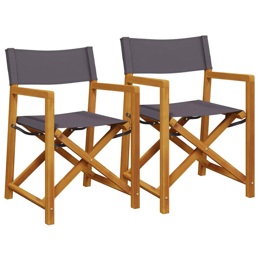 vidaXL Folding Director Chairs 2 pcs Dark Grey Fabric
