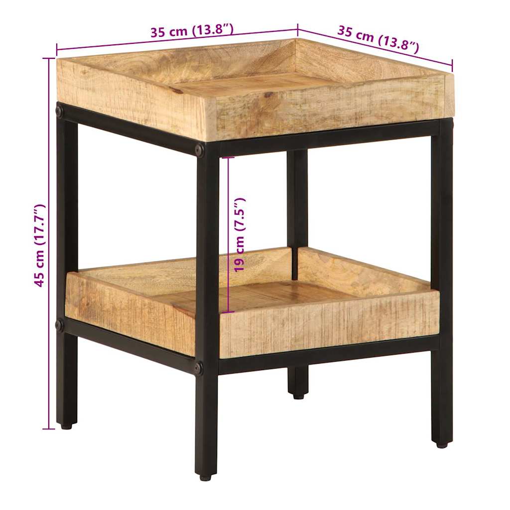 vidaXL Side Table Brown 35 x 35 x 45 cm Solid Mango Wood