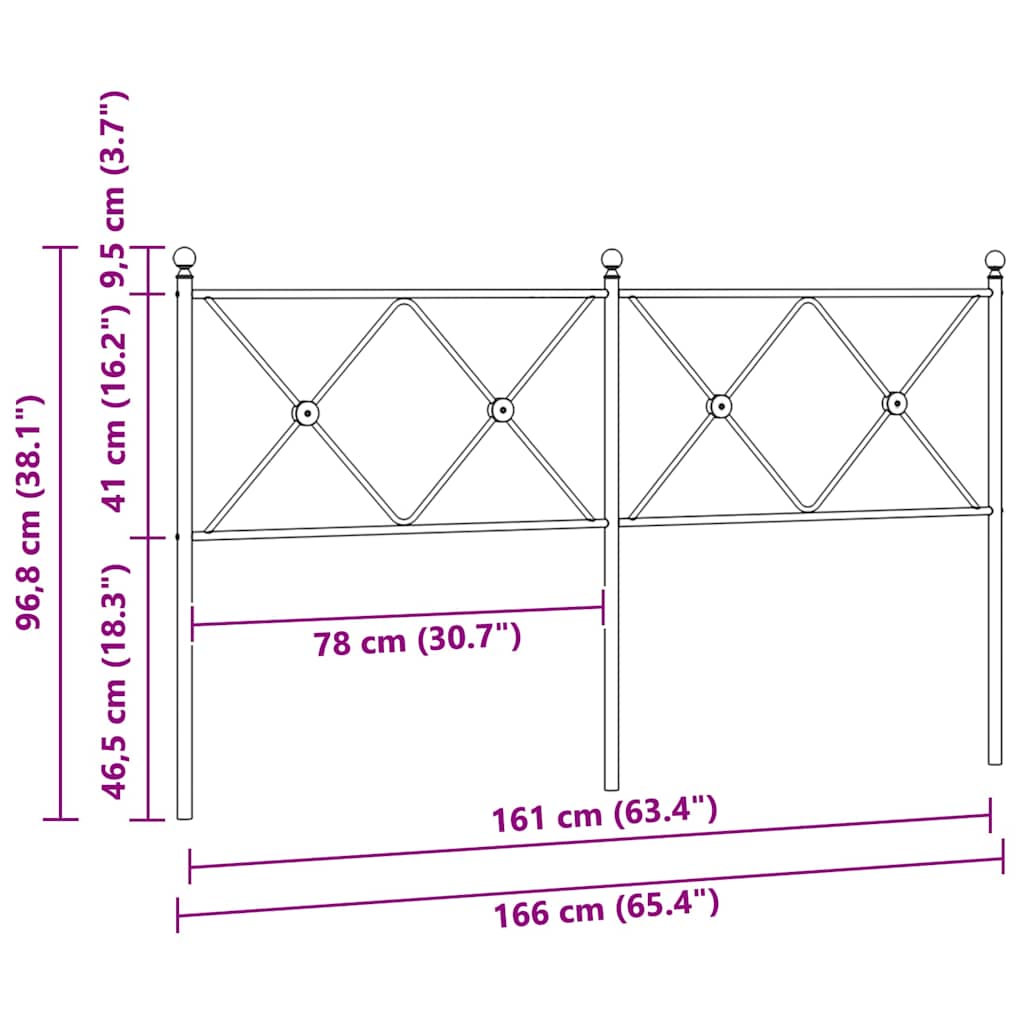 vidaXL Metal Replace Headboard White 160cm