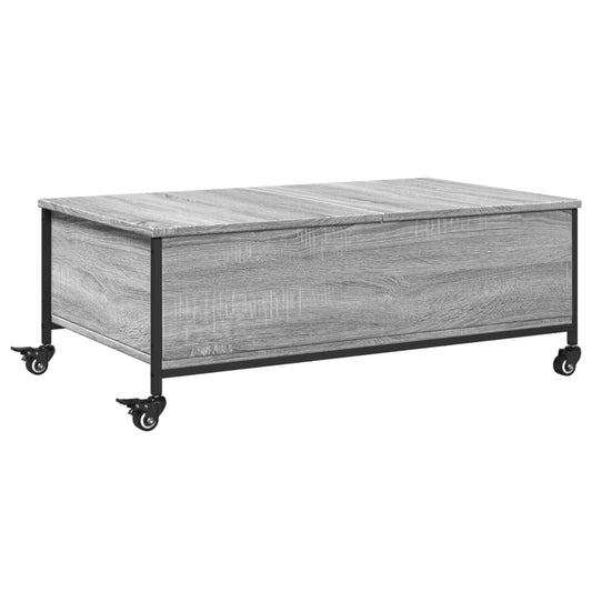 vidaXL Coffee Table with Wheels Grey Sonoma 91x55x34cm Engineered Wood