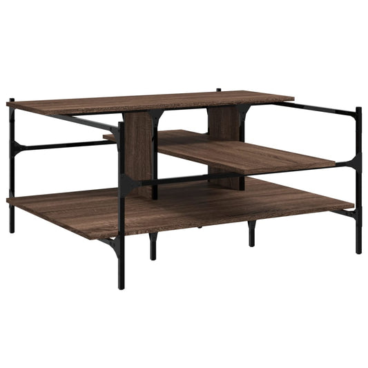 vidaXL Coffee Table Brown Oak 100x100x48,5 cm Engineered Wood