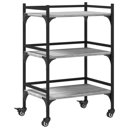 vidaXL Kitchen Trolley Grey Sonoma 50x35x75,5 cm Engineered Wood