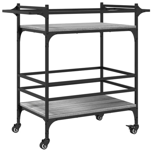 vidaXL Kitchen Trolley Grey Sonoma 82x40x78.5 cm Engineered Wood