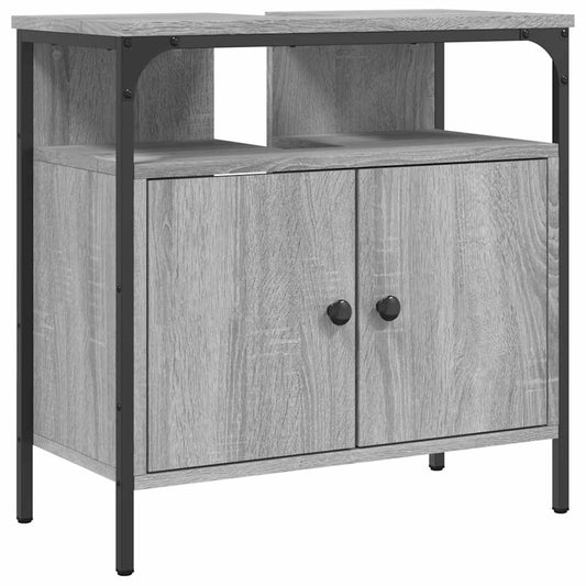 vidaXL Bathroom Sink Cabinet Grey Sonoma 60x30x60 cm Engineered Wood