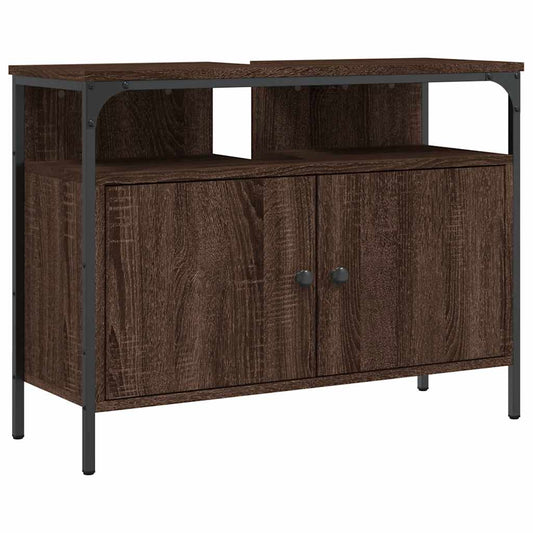 vidaXL Bathroom Sink Cabinet Brown Oak 80x30x60 cm Engineered Wood