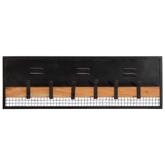 vidaXL Wall-mounted Coat Rack 90x11x30 cm Solid Wood Mango