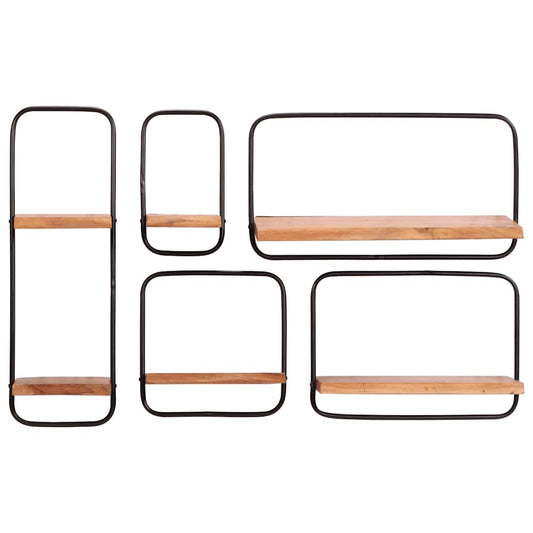 vidaXL Wall Shelves 5 pcs Solid Wood Acacia