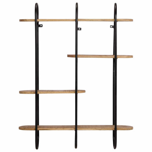 vidaXL Wall Shelf 90x20x116.5 cm Solid Rough Wood Mango
