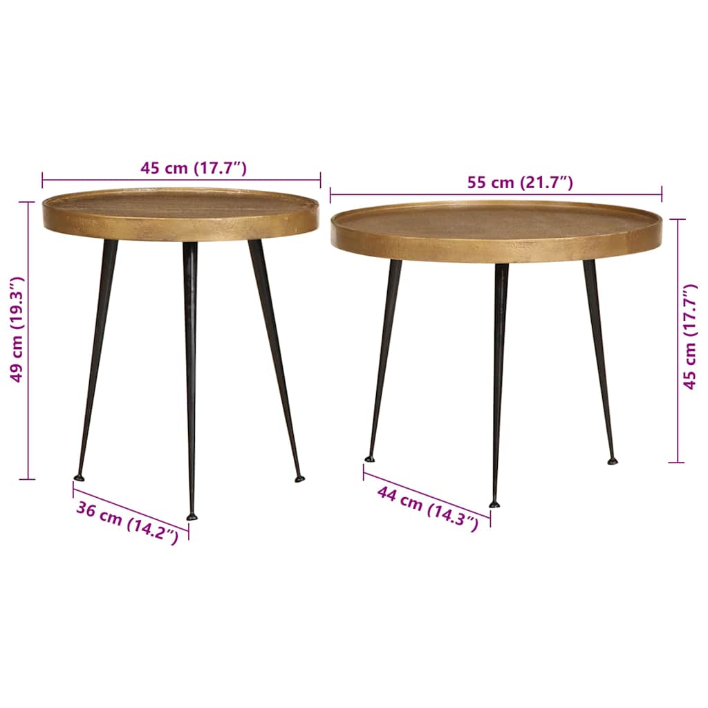 vidaXL Coffee Table 2 pcs Golden Engineered Wood