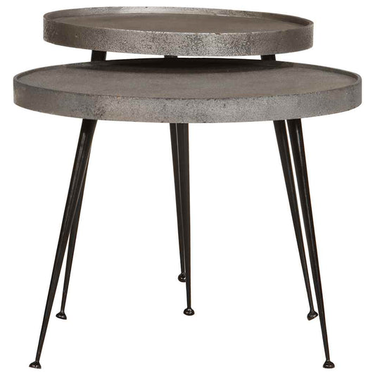 vidaXL Coffee Table 2 pcs Silver Engineered Wood
