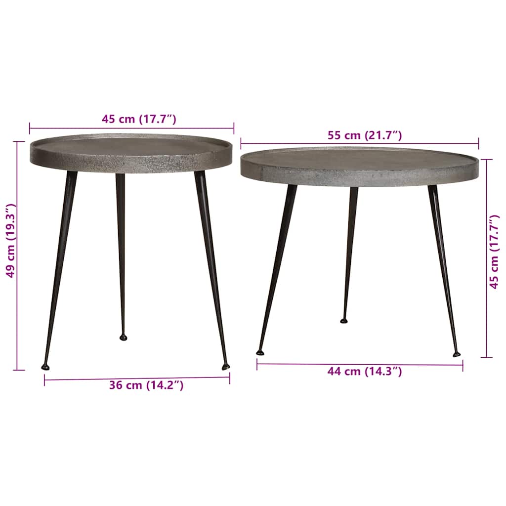 vidaXL Coffee Table 2 pcs Silver Engineered Wood