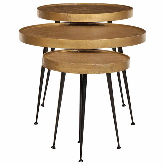 vidaXL Coffee Table 3 pcs Golden Engineered Wood