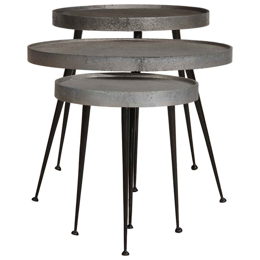 vidaXL Coffee Table 3 pcs Silver Engineered Wood