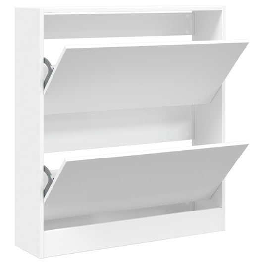 vidaXL Shoe Cabinet White 80x21x87,5 cm Engineered Wood