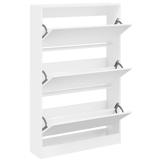 vidaXL Shoe Cabinet White 80x21x125,5 cm Engineered Wood