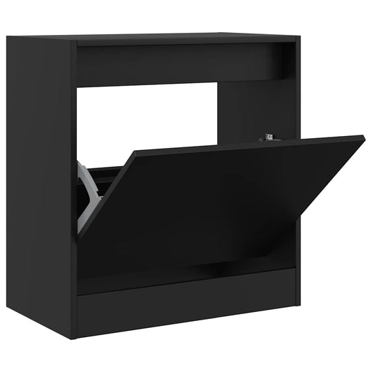 vidaXL Shoe Cabinet Black 60x34x63,5 cm Engineered Wood