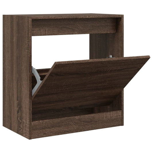vidaXL Shoe Cabinet Brown Oak 60x34x63,5 cm Engineered Wood