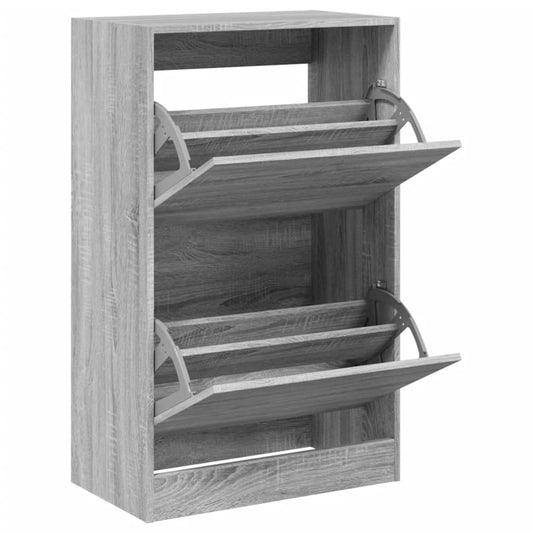 vidaXL Shoe Cabinet Grey Sonoma 60x34x96,5 cm Engineered Wood