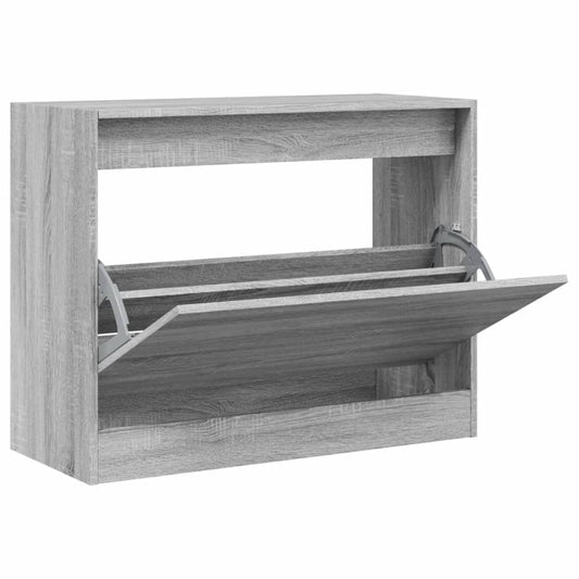 vidaXL Shoe Cabinet Grey Sonoma 80x34x63 cm Engineered Wood