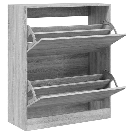 vidaXL Shoe Cabinet Grey Sonoma 80x34x96.5 cm Engineered Wood