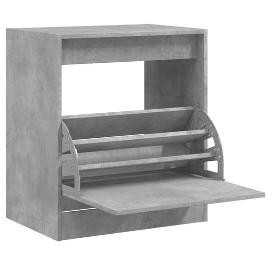 vidaXL Shoe Cabinet Concrete Grey 60x42x69 cm Engineered Wood