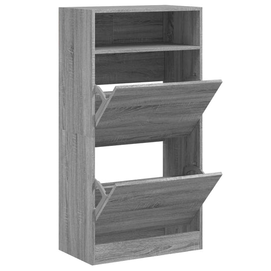 vidaXL Shoe Cabinet Grey Sonoma 60x34x116 cm Engineered Wood