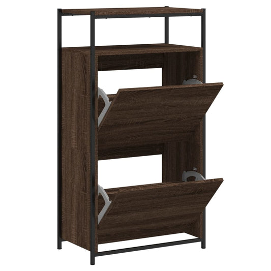 vidaXL Shoe Cabinet Brown Oak Stores multiple pairs of shoes