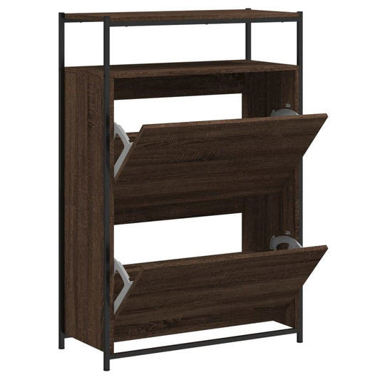 vidaXL Shoe Cabinet Brown Oak 75x34x112 Engineered Wood