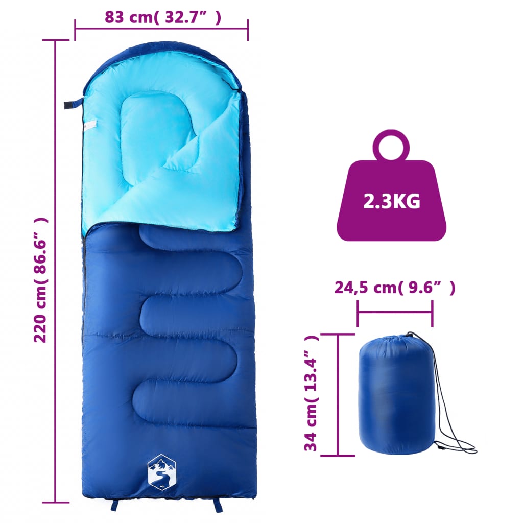 vidaXL Sleeping Bag for Adults Camping 3-4 Seasons