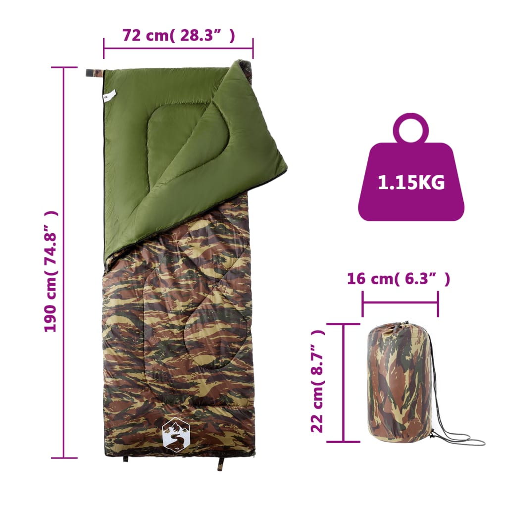 vidaXL Sleeping Bag for Adults Camping 3 Seasons