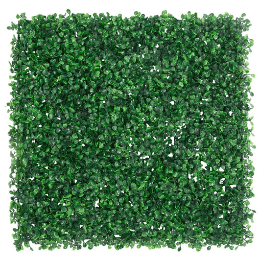 vidaXL Artificial Shrub Leaf Fence 24 pcs Green 50x50 cm